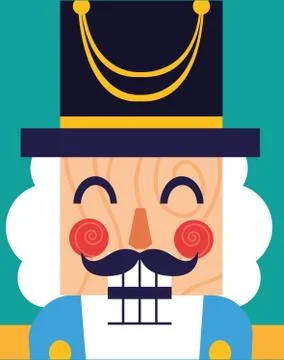 Face of nutcracker general toy icon Stock Illustration