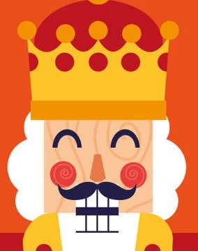 Face of nutcracker king toy icon Stock Illustration