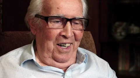 The face of an old man with glasses. Stock Footage 137128633
