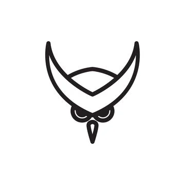 Face owl long eyebrow logo design vector graphic symbol icon sign illustrat.. Stock Illustration