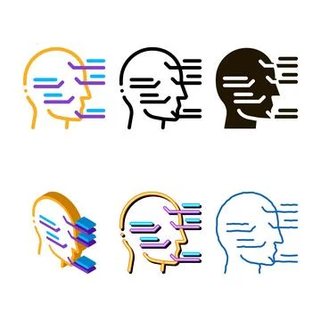 Face pack injection sites icon vector outline Stock Illustration