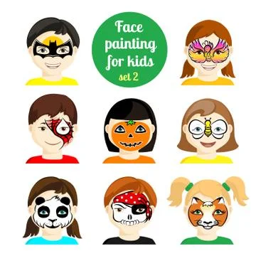 Face painting. eighth set. Ilustração Stock
