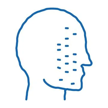 Face Part Scan doodle icon hand drawn illustration Stock Illustration
