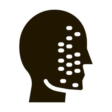 Face Part Scan Icon Vector Glyph Illustration Illustrazione stock