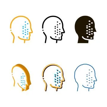 Face part scan minimal icon vector outline Illustrazione stock