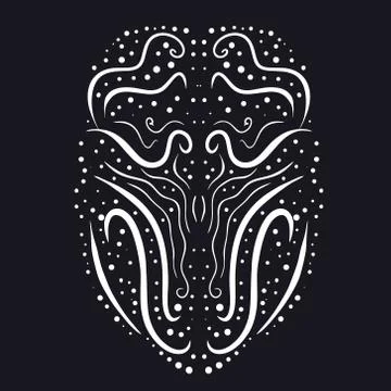 A face like pattern of stars and lines Illustrazione stock