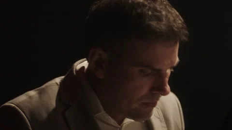 A face of a pianist during performance Stock Footage 264550695