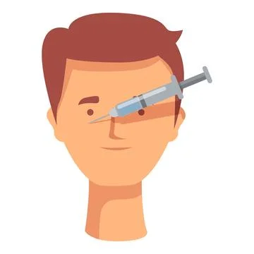Face plastic surgery icon cartoon vector. Botox injection Stock Illustration