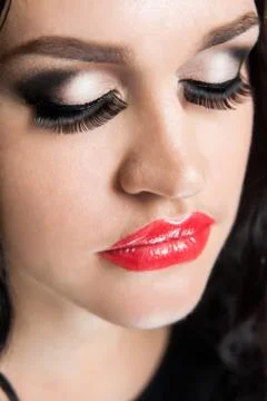 Face Portrait of a beautiful make-up model Stock Photos