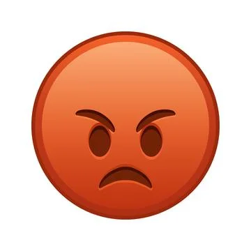 Face pouting lips Large size of red emoji smile Illustrazione stock