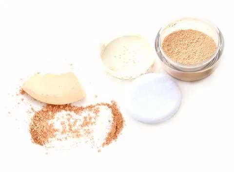 Face powder isolated on white Stock Photos