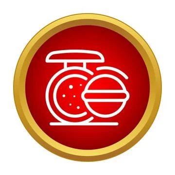 Face powder with puff in red circular icon Stockillustratie
