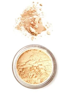Face powder on white background Stock Photos