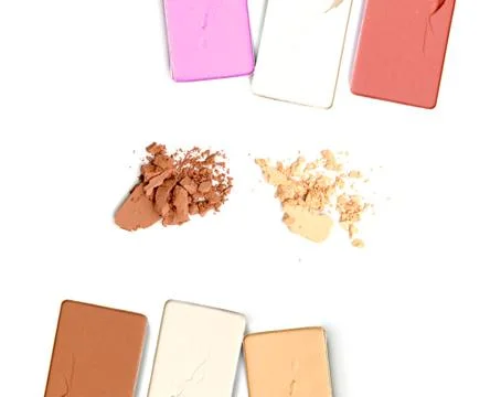 Face powder on white background Stock Photos
