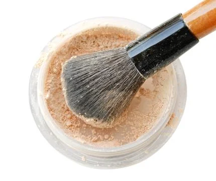 Face powder on white background Stock Photos