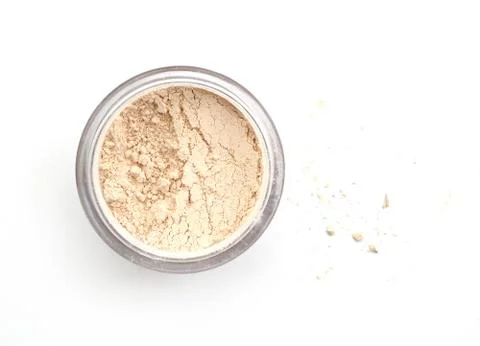 Face powder on white background Stock Photos