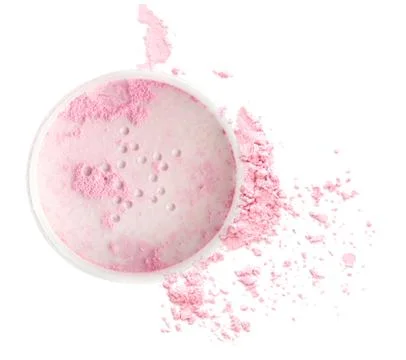 Face powder on white background Stock Photos