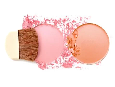Face powder on white background Stock Photos