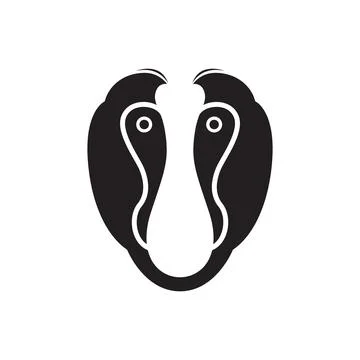 Face Proboscis monkey logo design, vector graphic symbol icon illustration .. Stock Illustration