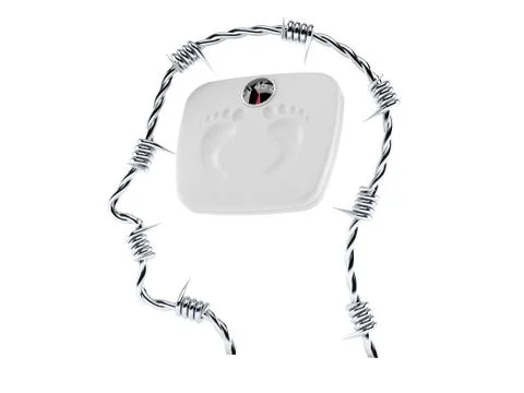 Face profile with weight Stock Illustration