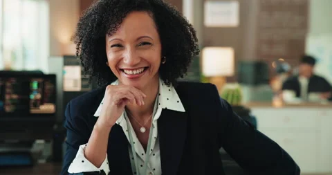 Face, programmer and smile with woman in office, code and software development. Stock Footage 330047359