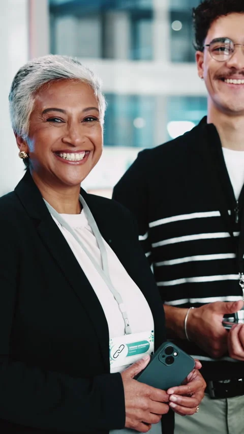 Face, programmer and team with smile in office for career pride, about us and Stock Footage 333229352