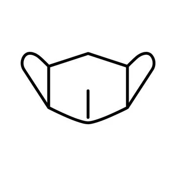 Face protective mask icon. Flat pictogram for web. Line stroke. Respirator is Stock Illustration