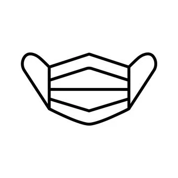 Face protective mask icon. Flat pictogram for web. Line stroke. Respirator is Stock Illustration