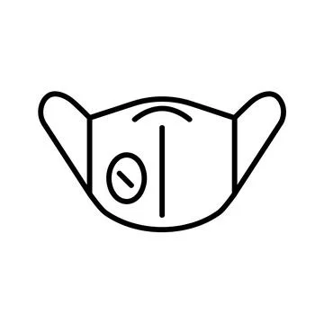 Face protective mask icon. Flat pictogram for web. Line stroke. Respirator is Stock Illustration