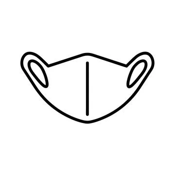 Face protective mask icon. Flat pictogram for web. Line stroke. Respirator is Stock Illustration