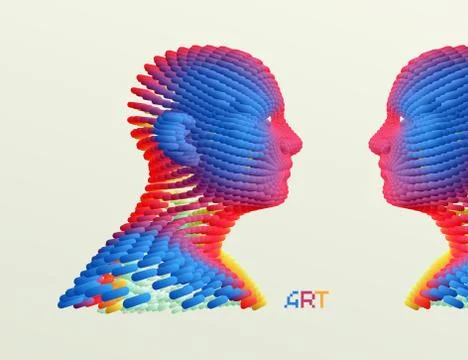 Face recognition. Abstract digital human head. Futuristic background. Vector  イラスト素材