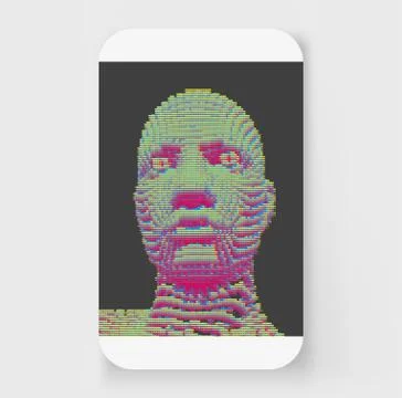 Face recognition. Abstract digital human head. Futuristic background. Vector  Stockillustratie