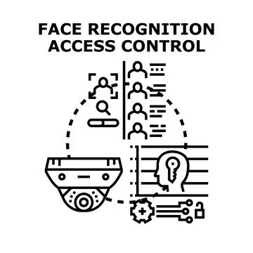 Face recognition access control system implementing biometric security Stock Illustration
