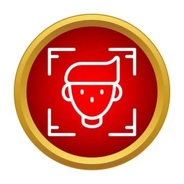 Face recognition and biometric identification technology scanning user Stock Illustration