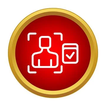 Face recognition and biometric verification icon Stock Illustration