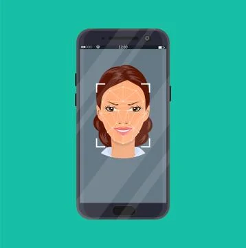 Face recognition and identification, concept. Stock Illustration