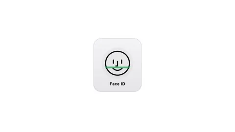 Face recognition biometric scan on white background. 4K Stock Footage 340882833