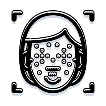 Face recognition biometric scanning process concept Stock Illustration