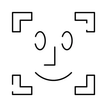 Face recognition biometric scanning verifying security access technology Stock Illustration