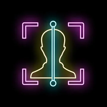 Face recognition biometric scanning verifying digital identity security Stock Illustration