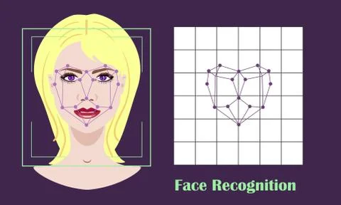 Face recognition - biometric security system Stock Illustration