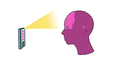 Face recognition , biometric verification scan ray from smart phone Stock Footage 85031826