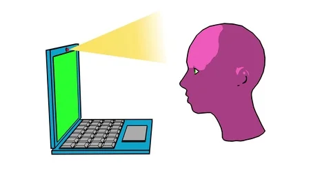 Face recognition , biometric verification scan  from laptop 스톡 동영상 85328588