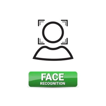 Face Recognition Button Access Control System Scanning Technology Biometrical Stock Illustration