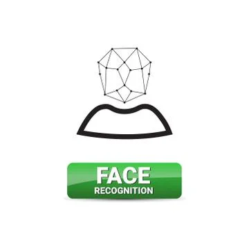 Face Recognition Button Access Control System Scanning Technology Biometrical Stock Illustration