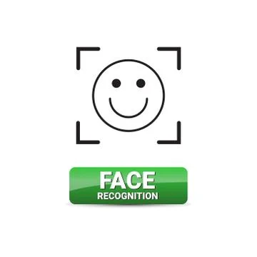 Face Recognition Button Access Control System Scanning Technology Biometrical Stock Illustration