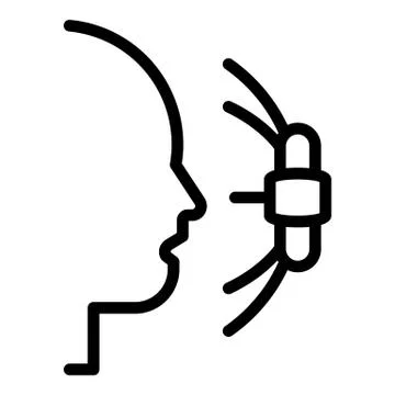 Face recognition camera icon, outline style Stock Illustration