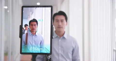 Face recognition to clock in Vídeo Stock 150040300