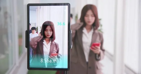 Face recognition to clock in Stock Footage 150040409