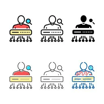Face recognition color forms icon vector イラスト素材